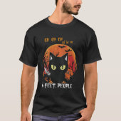 Grappige kat 6 voeten mensen Oh oh oh eng Hallowee T-shirt (Voorkant)