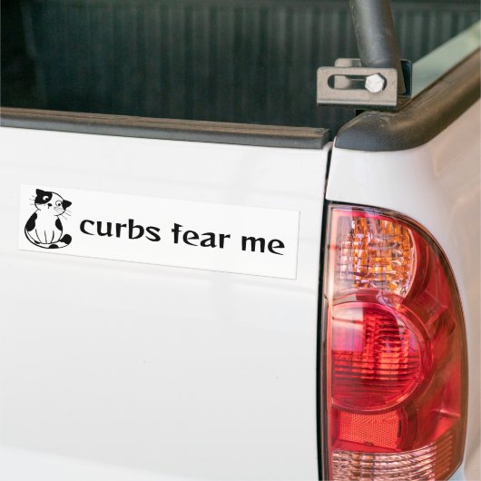 Grappige Kat Aangepaste Tekst Bedwing Mijn Angst A Bumpersticker (Op Truck)