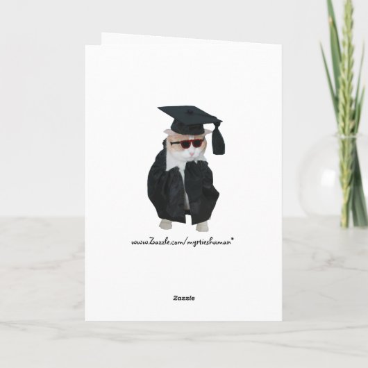 grappige kat Afstuderen Kaart (Achterkant)