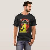 Grappige Kat Alien Ontvoering UFO Ontmoeting Sci-F T-shirt (Voorkant volledig)