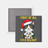 Grappige Kat Allereerst Ben Ik Een Genot Retro Gam Magneet (Voorkant / Achterkant)