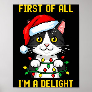 Grappige kat allereerst ben ik een genot retro gam poster