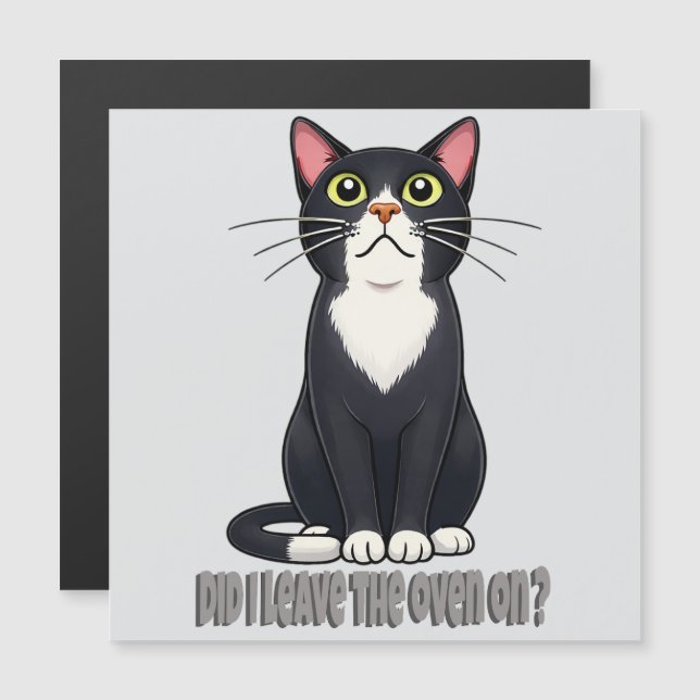 Grappige Kat Angst – Heb ik de Oven Aangelaten (Voorkant / Achterkant)