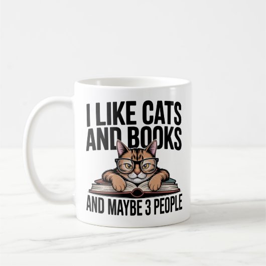 Grappige Kat Antisociale Kitty Introvert Boek Lief Koffiemok (Links)