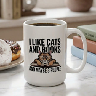 Grappige Kat Antisociale Kitty Introvert Boekliefh Koffiemok