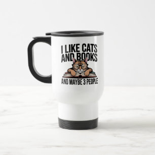 Grappige Kat Antisociale Kitty Introvert Boekliefh Reisbeker