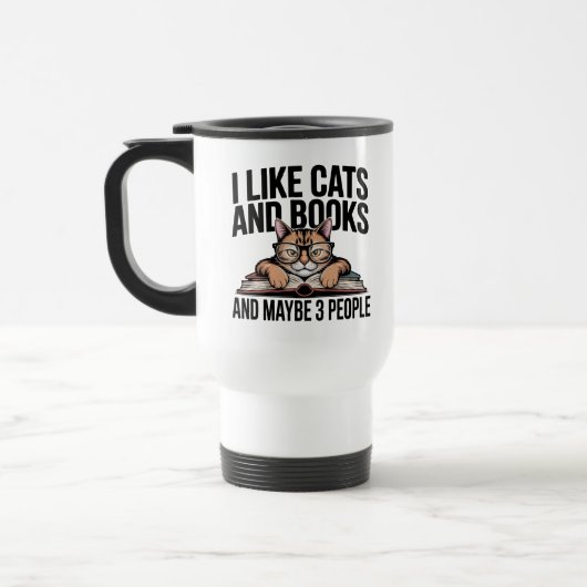 Grappige Kat Antisociale Kitty Introvert Boekliefh Reisbeker (Links)