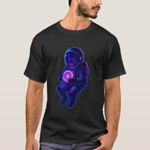 Grappige kat astronaut in de ruimte voor mannen vr t-shirt