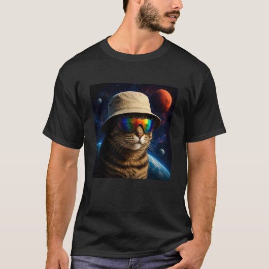 Grappige kat astronaut meme uit de buitenruimte t-shirt (Voorkant)
