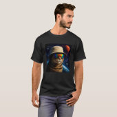 Grappige kat astronaut meme uit de buitenruimte t-shirt (Voorkant volledig)