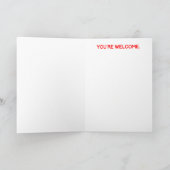 Grappige kat at de stoute kerstlijst van de kerstm kaart (Binnen)