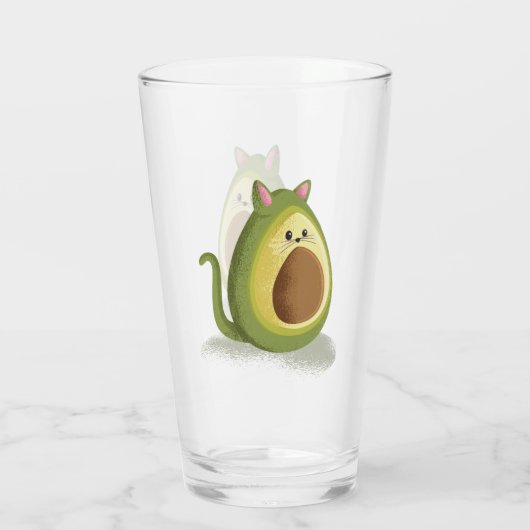 Grappige Kat Avocado Lieve Tiener Grafisch Trend C Glas (Achterkant)