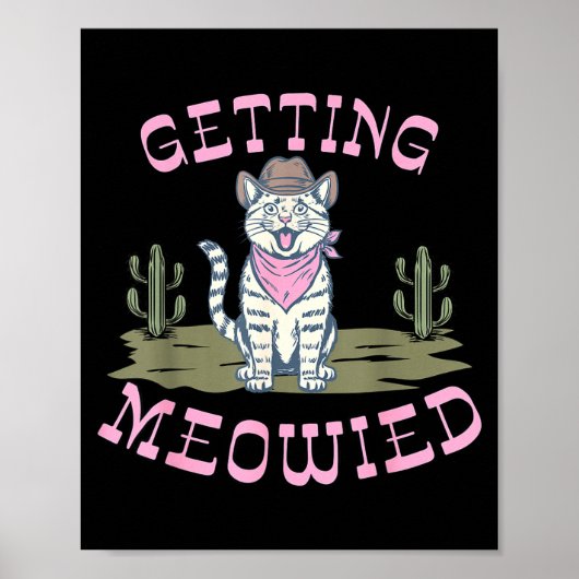 Grappige Kat Bachelorette Feest Meowied Bruids- Poster (Voorkant)