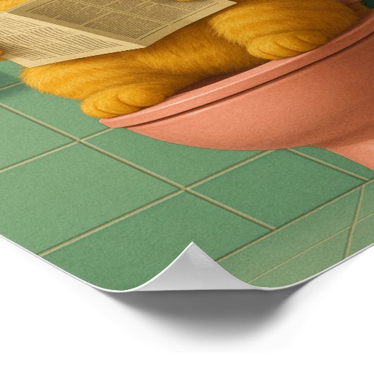 Grappige kat badkamer trendy wanddecoratie poster (Hoek)