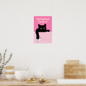 Grappige kat-badkamerposter – Noodgeval? Ik ben er Poster (Keuken)