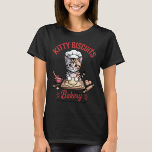 Grappige Kat Bakker Kitty Biscuit Bakkerij Culinai T-shirt