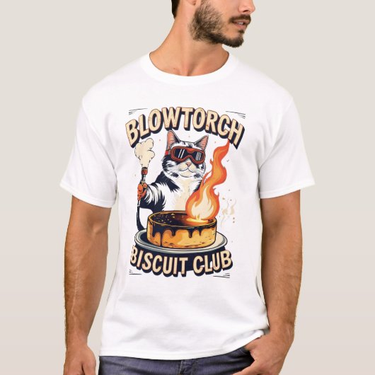 Grappige Kat bakkerij Biscuit Club T-shirt (Voorkant)