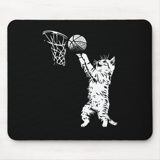 Grappige kat basketbal muismat (Voorkant)