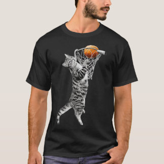 Grappige kat basketbalspeler t-shirt