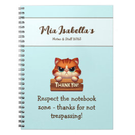 Grappige kat Bedankt Privacy Notitieboekje Aanpasb Notitieboek