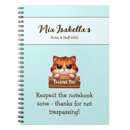 Grappige kat bedankt voor je privacy notitieboekje notitieboek (Voorkant)