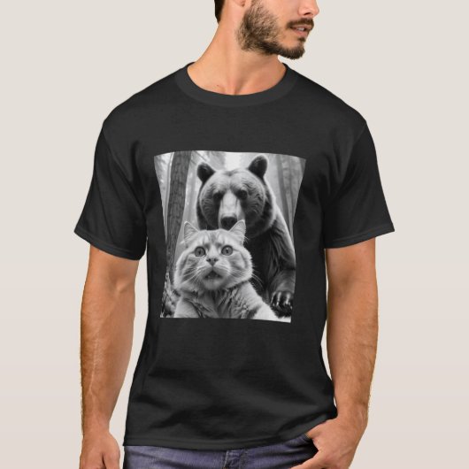 Grappige Kat Beer De Laatste Selfie T-shirt (Voorkant)