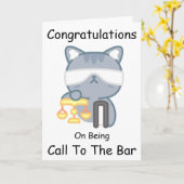 Grappige kat bel naar de bar felicitatiekaarten kaart (Gele Bloem)