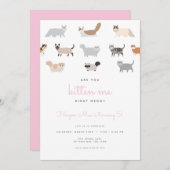 Grappige kat ben je kitten me verjaardag uitnodigi kaart (Voorkant / Achterkant)