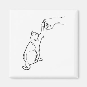 Grappige kat beste vriend eerste hobbel kattenlief magneet