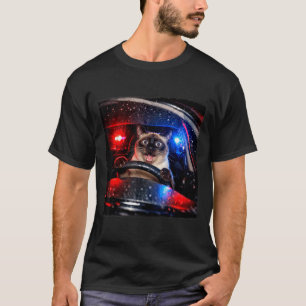 Grappige Kat Bestuurt Politie Jacht Katje Meme Hum T-shirt