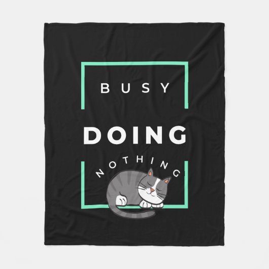 GRAPPIGE KAT BEZIG MET NIETS DOEN FLEECE DEKEN (Voorkant)