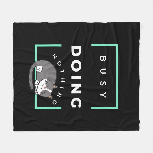 GRAPPIGE KAT BEZIG MET NIETS DOEN FLEECE DEKEN (Voorkant (Horizontaal))