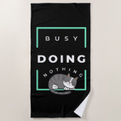 GRAPPIGE KAT BEZIG MET NIETS DOEN STRANDLAKEN (Voorkant)