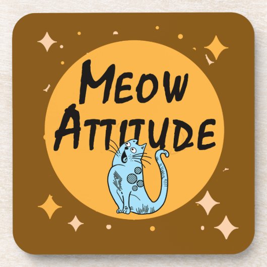 grappige kat bier onderzetter (Voorkant)