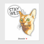Grappige Kat Blijf Wild Dier Huisdier Kitty Sticker (Vel)
