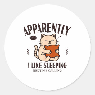 Grappige Kat Blijkbaar Hou Ik Van Slapen Ronde Sticker