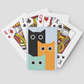 Grappige kat, Blue Gingham Pokerkaarten (Achterkant)
