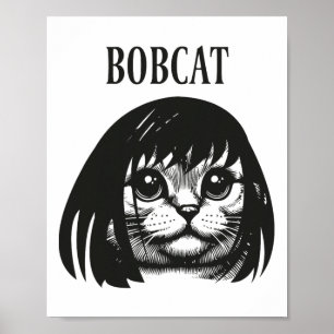 Grappige kat Bob kapsel Bobcat Humorous Cats Cat L Poster
