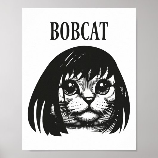 Grappige kat Bob kapsel Bobcat Humorous Cats Cat L Poster (Voorkant)