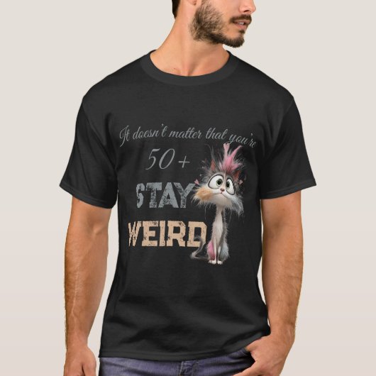 Grappige kat boven de 50 t-shirt (Voorkant)