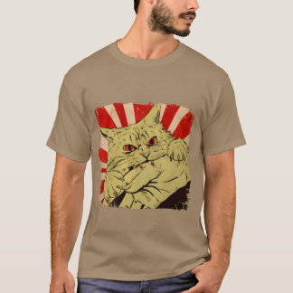 Grappige Kat Boze Kat Japanse Anime Kat Bijt Kat T-shirt