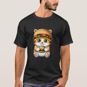 Grappige Kat Burger Rare Hoed Cheeseburger Humor T-shirt