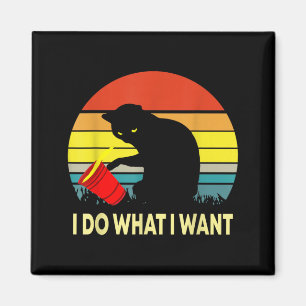 Grappige kat cadeau vintage zonsondergang ik doe w magneet