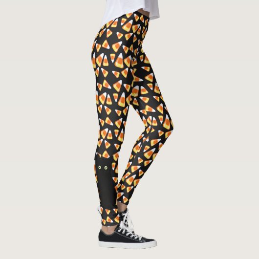 Grappige kat Candy maïs patroon Halloween plezier Leggings (Rechts)