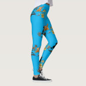 Grappige kat cartoon blauwe leggings (Rechts)