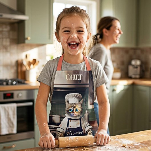 Grappige kat chef cateraar Schattig Schort