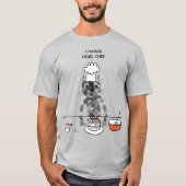 Grappige kat chef persoonlijk hoofd kok koken t-shirt (Voorkant)