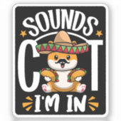 Grappige kat Cinco de Mayo Gift Sombrero Tacos Lov Sticker (Voorkant)