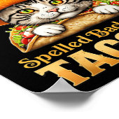 Grappige kat Cinco de Mayo Tacocat achterwaarts ge Poster (Hoek)