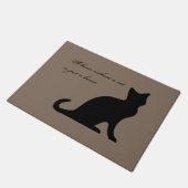 Grappige kat citaat kaki beige deur mat voor thuis (Schuin)